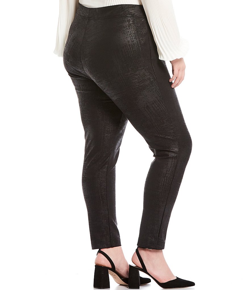 Kasper Plus Size Stretch Crepe Stand Combo Collar One Button Jacket