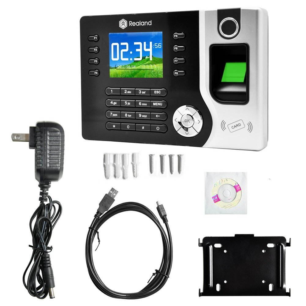 Realand Biometric Fingerprint Attendance Time Clock + Id Card Reader + Tcp/ip + Usb NEW