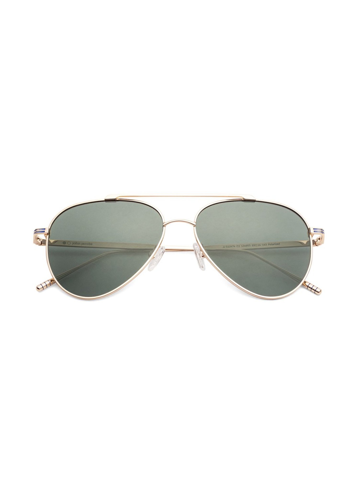John Jacobs JJ S12474 Green Polarized Aviator