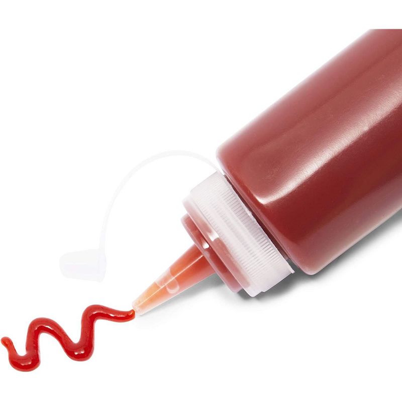 Juvale 6 Pack Clear Plastic Condiment Squeeze Bottles with Caps for Restaurants (8 oz)