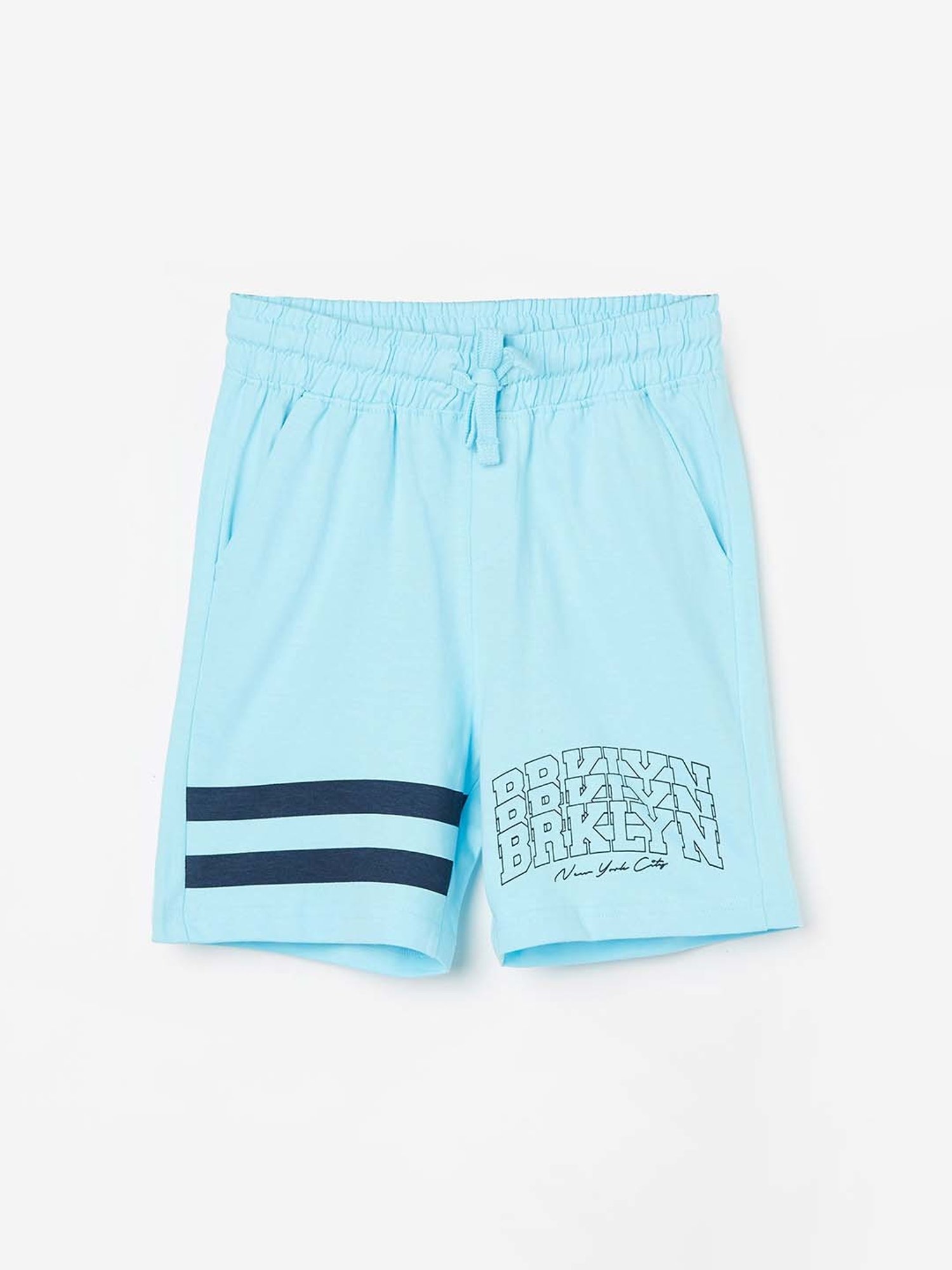 Fame Forever by Lifestyle Boys Sky Blue Cotton Printed Shorts
