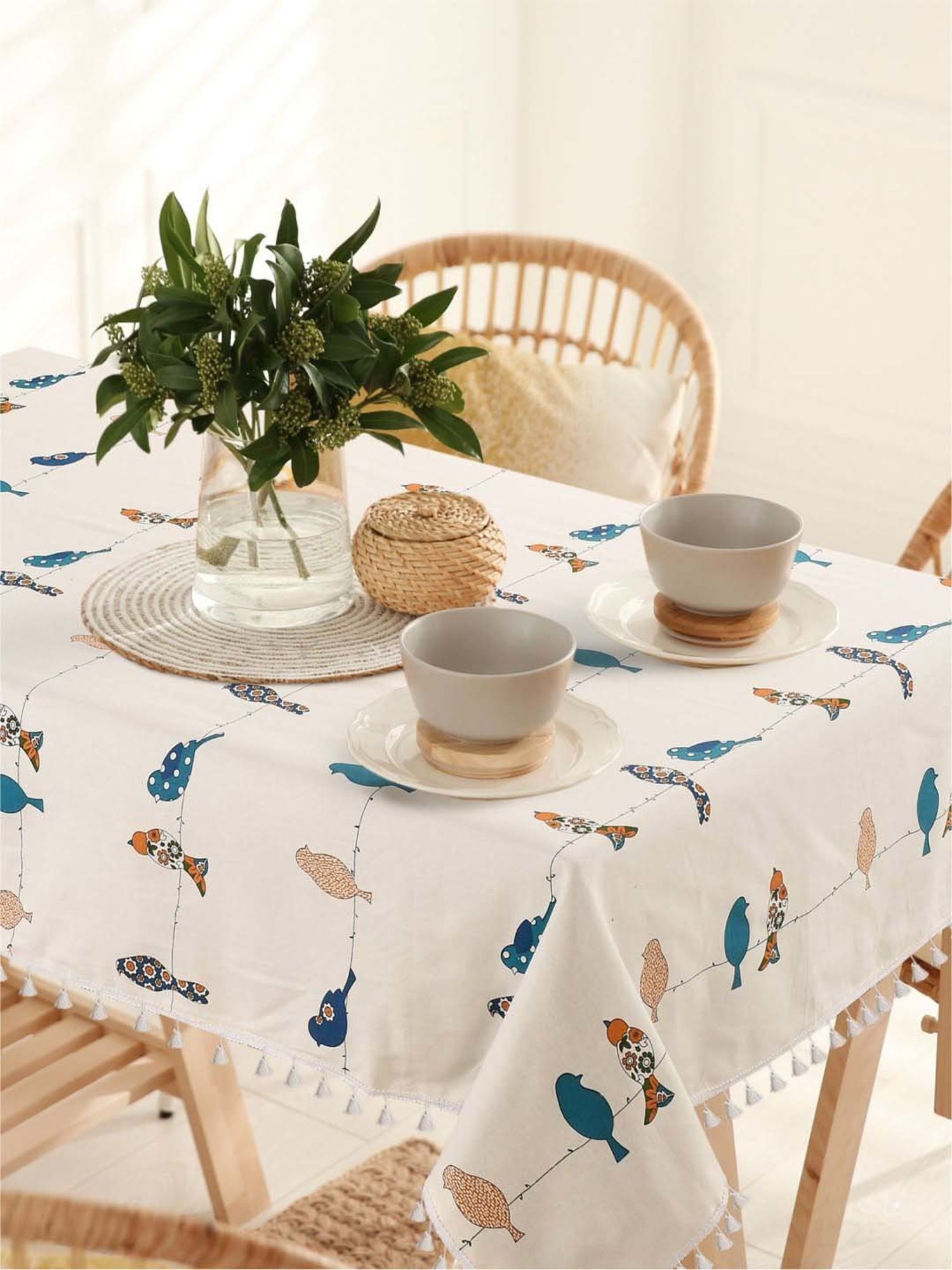 Romee Beige Cotton Checks Table Linen Sets