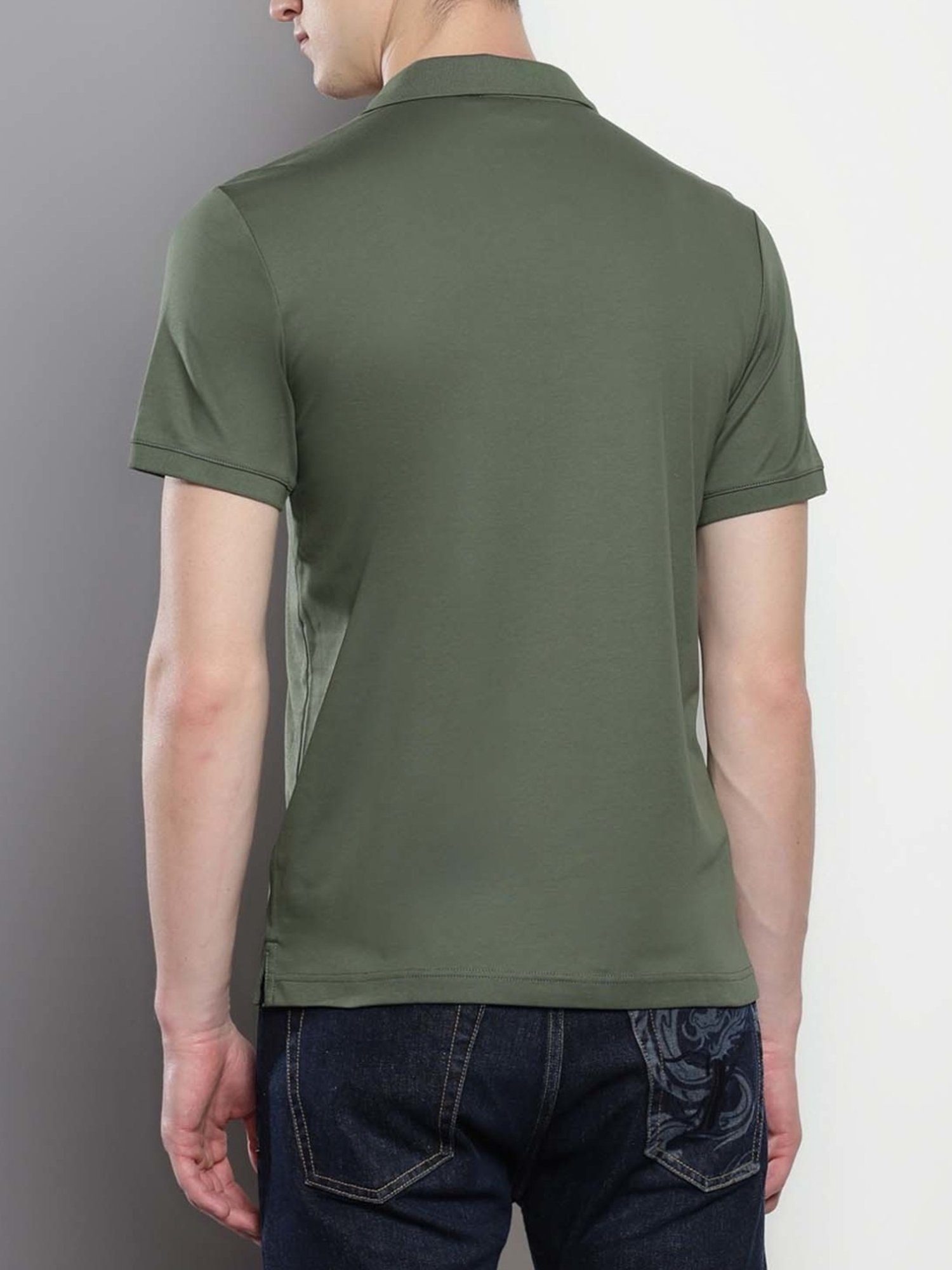 Calvin Klein Thyme Cotton Slim Fit Polo T-Shirt