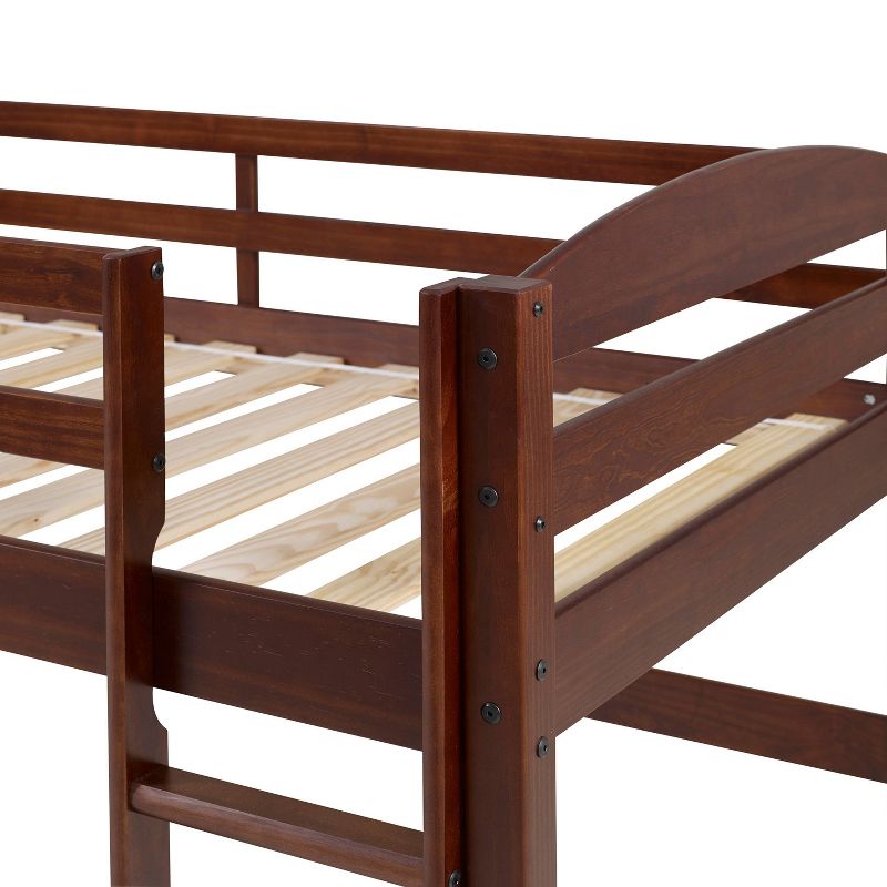 Twin Solid Wood Low Loft Bed Walnut - Saracina Home