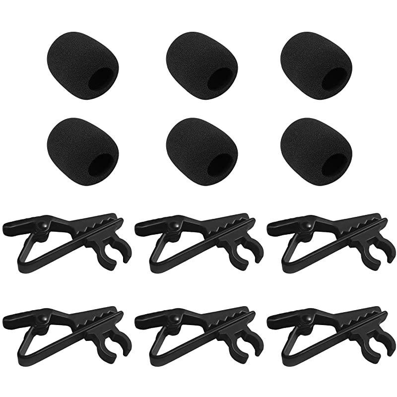 Lapel Microphone Metal Tie Clips Lavalier Microphone Replacement with Foam Windscreen Cover