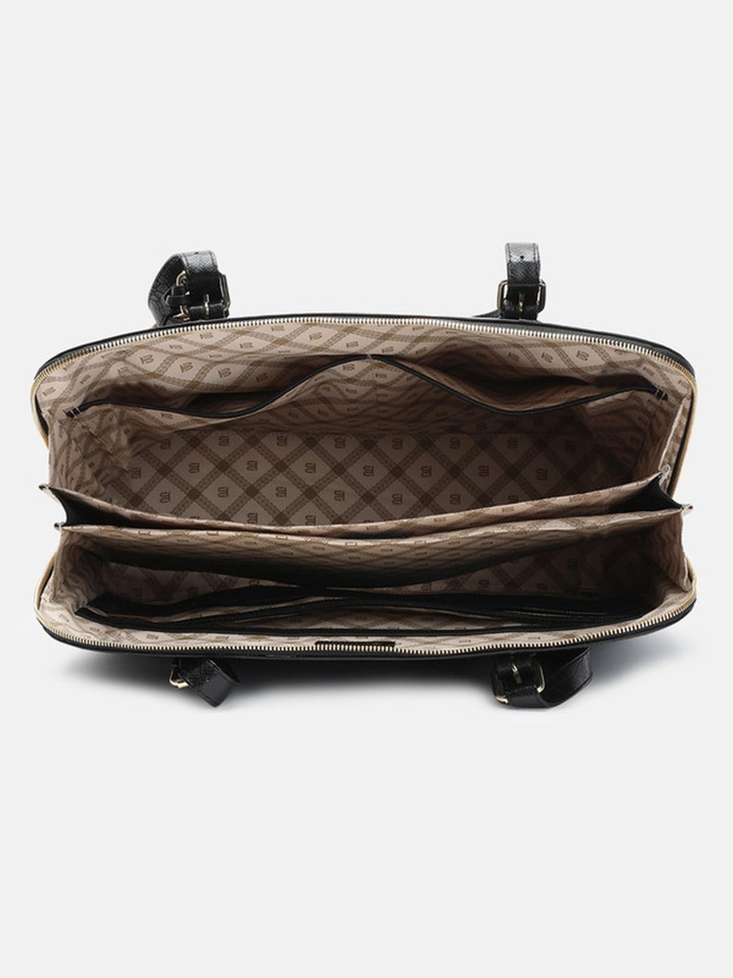 BAGATT Black Leather Textured Shoulder Handbag