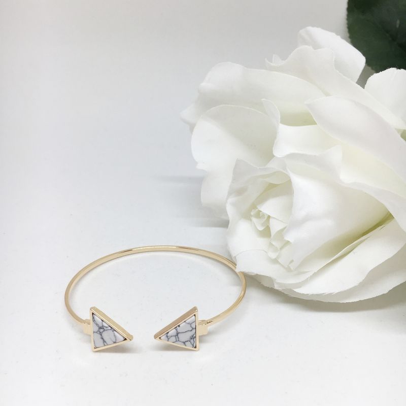 Sanctuary Project Semi Precious White Howlite Arrow Cuff Bracelet Gold
