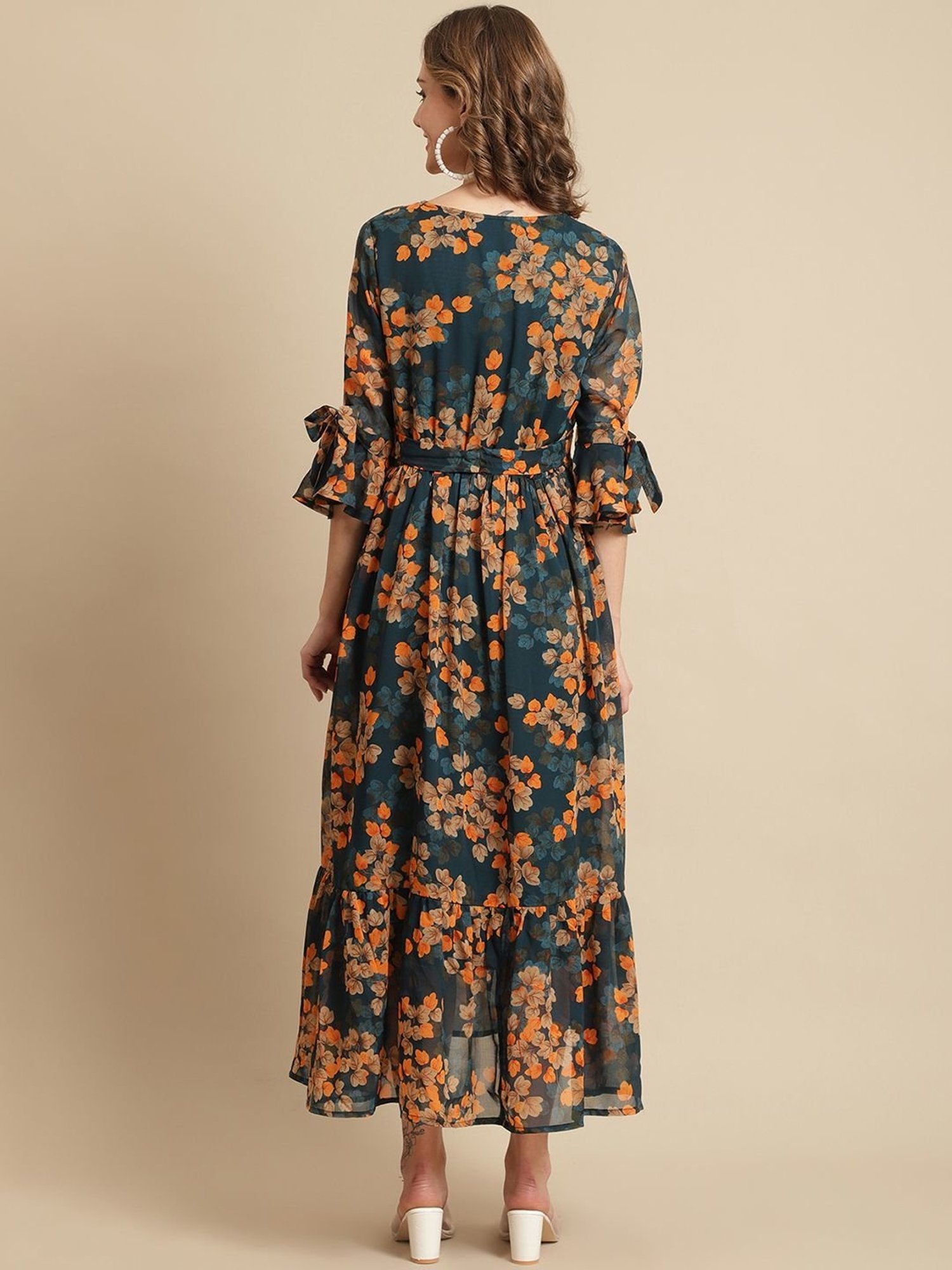 Moms Maternity Blue Printed Dress