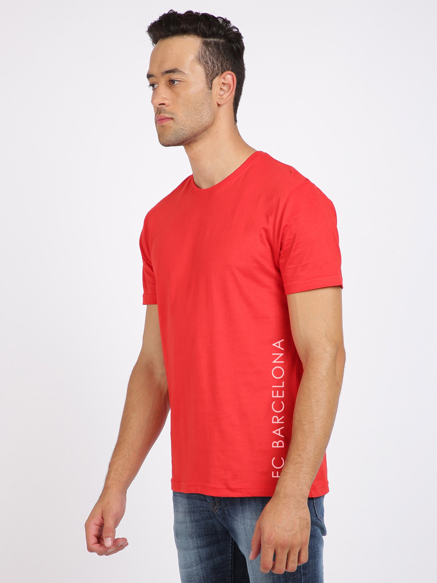 BLACK RADIO Red Slim Fit Printed Crew T-Shirt