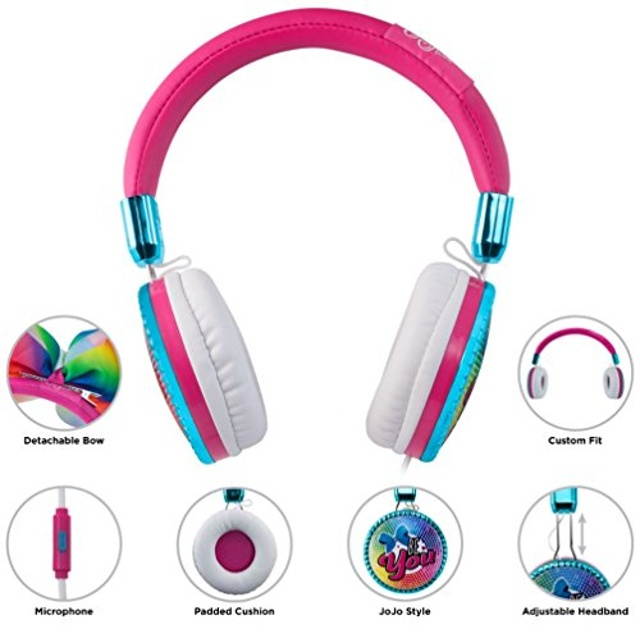 eKids JoJo Siwa Bow Fashion Headphones with Microphone (Frustration Free Packaging) (M48)