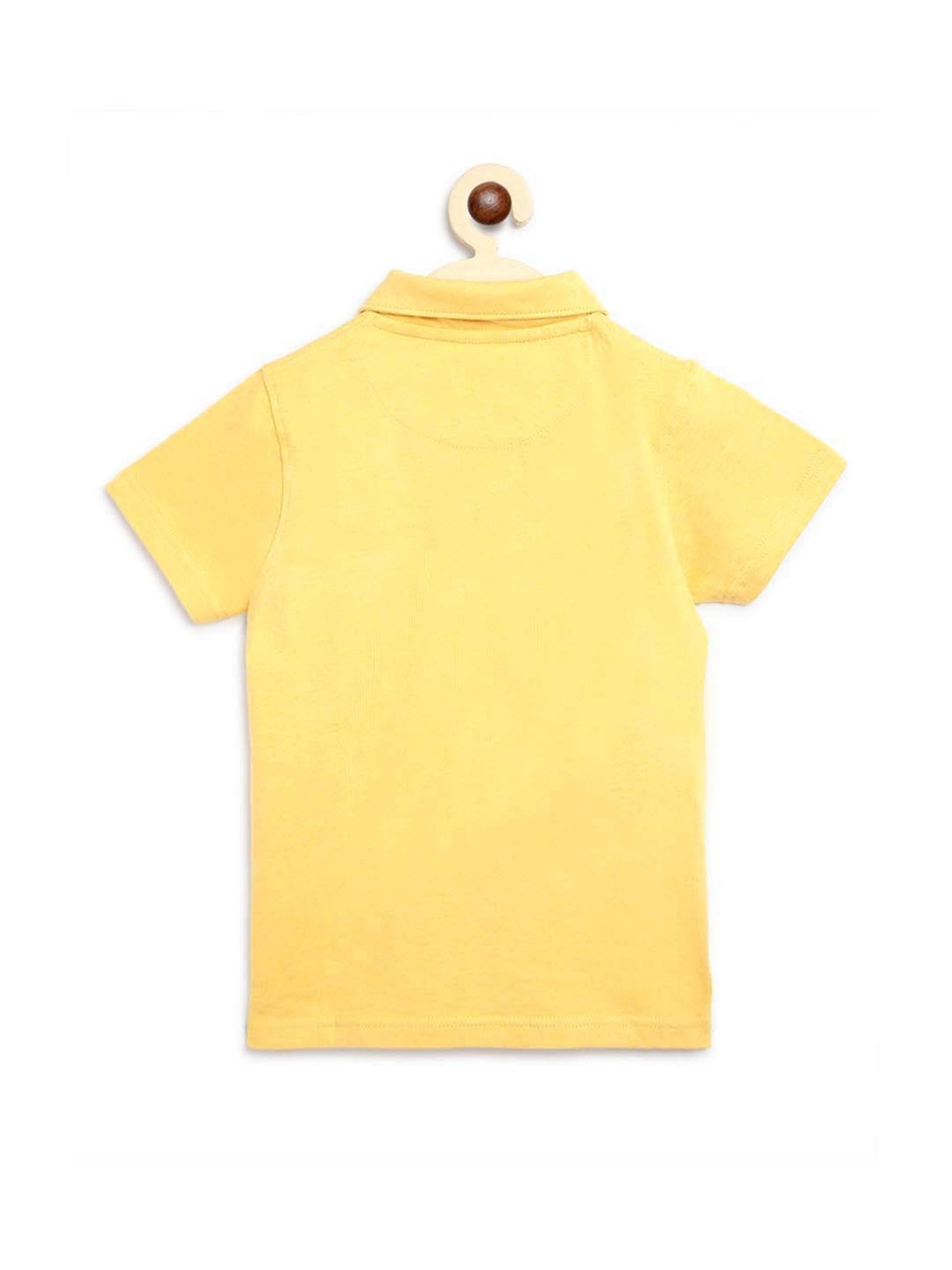 Campana Kids Yellow Cotton Regular Fit Polo T- Shirt
