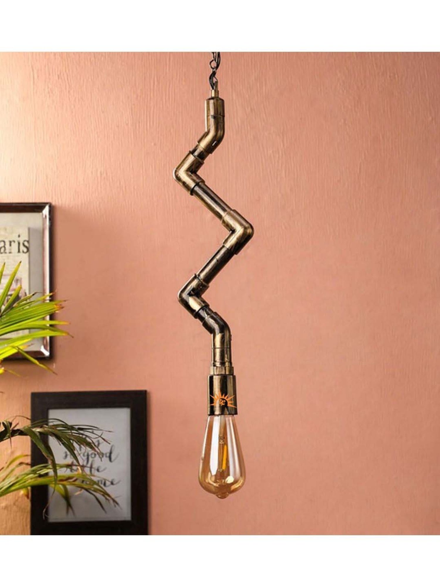 DecorativeRay Antique Gold Aluminium Hanging Light - Set of 1