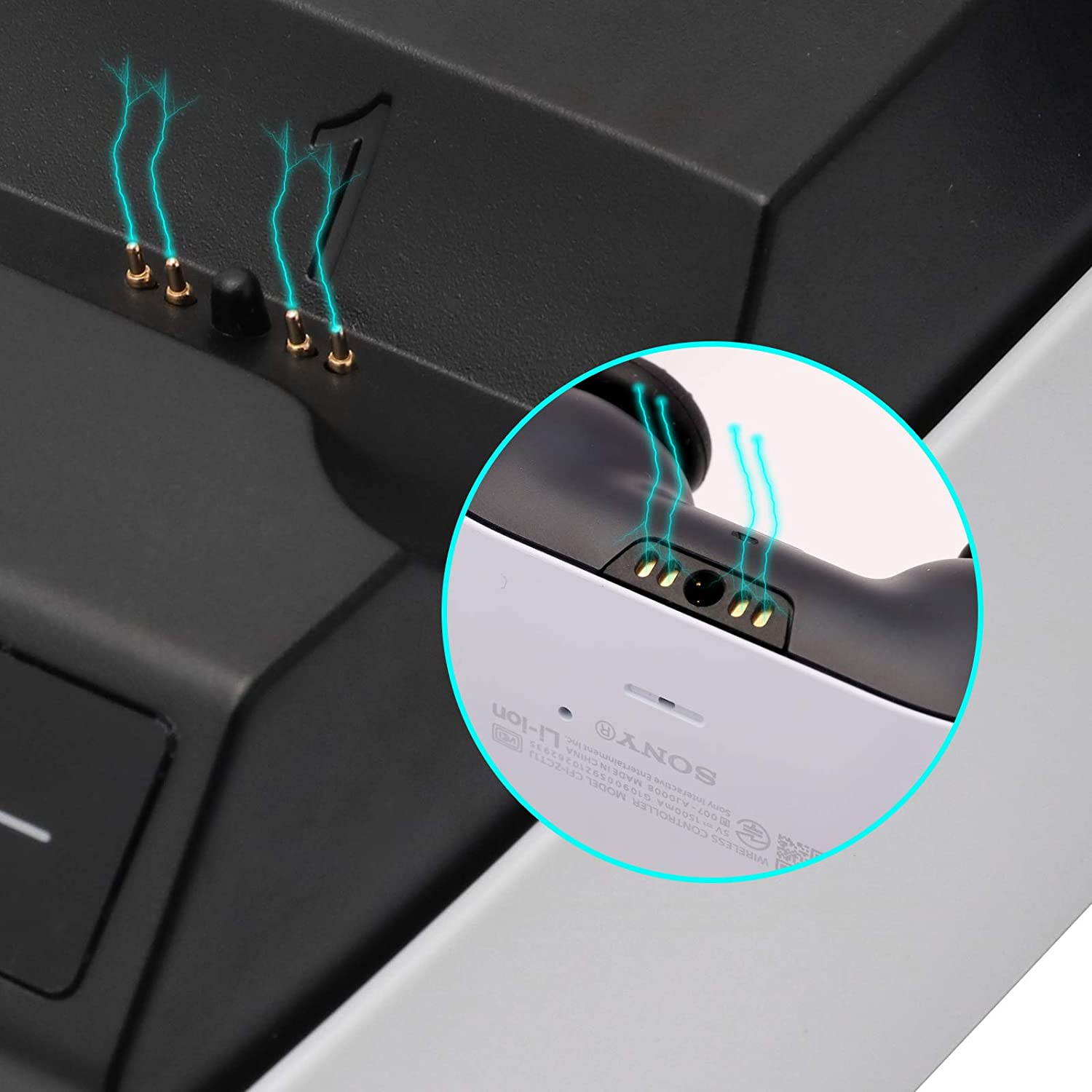 PS5 Controller Charger Station, Fast Dual Controller Docking Station Charging Dock Stand with USB Type C Charge Cable for Sony Playstation 5 Controllers DualSense