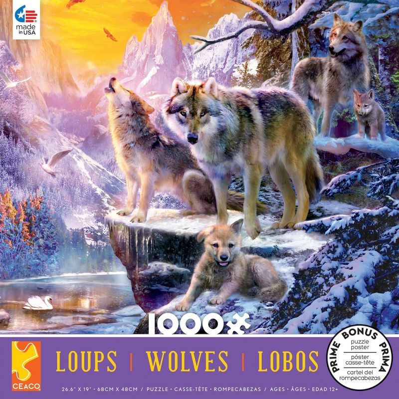Ceaco Winter Wolf Family Jigsaw Puzzle - 1000pc