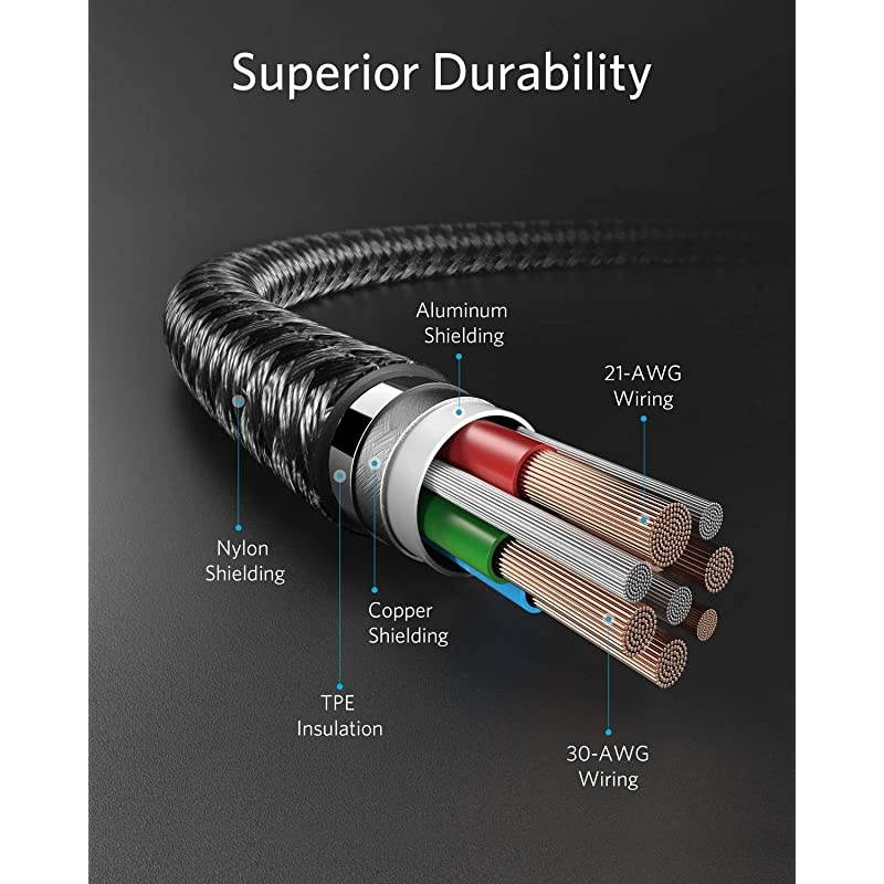USB C to Lightning Cable Apple Mfi Certified Powerline+ II Nylon Braided Cable for iPhone 1111 Pro 11 Pro MaxXXSXRXS Max 88 Plus 3ft Black 2