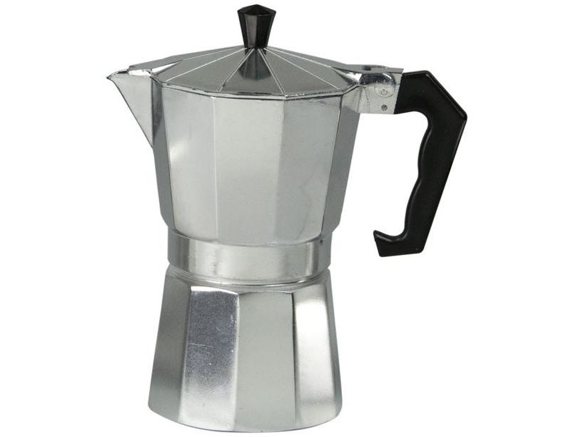 Home Basics 6 Cup Demitasse  Shot Aluminum Stovetop Espresso Maker, Grey