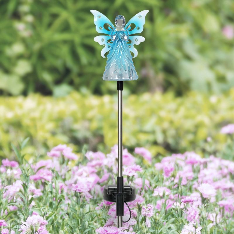 33.85" Acrylic Solar Angel Stake Blue - Exhart