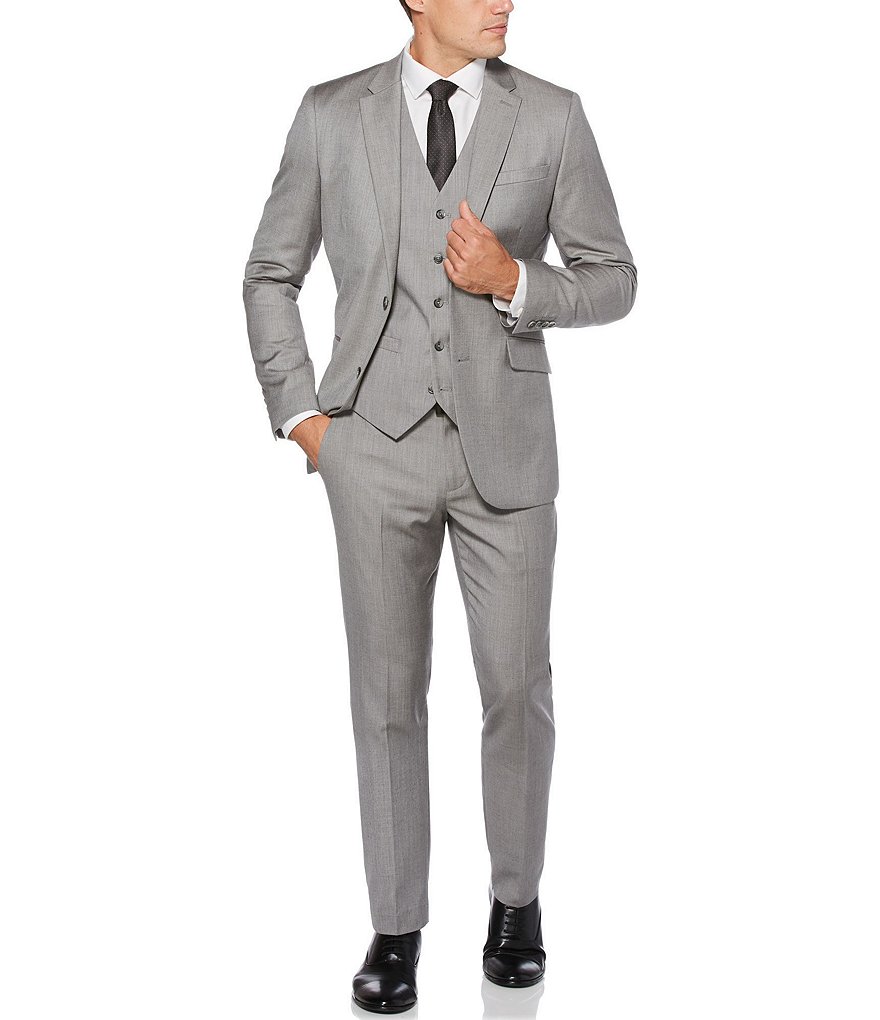 Perry Ellis Big & Tall Slim-Fit Herringbone Suit Separates Jacket