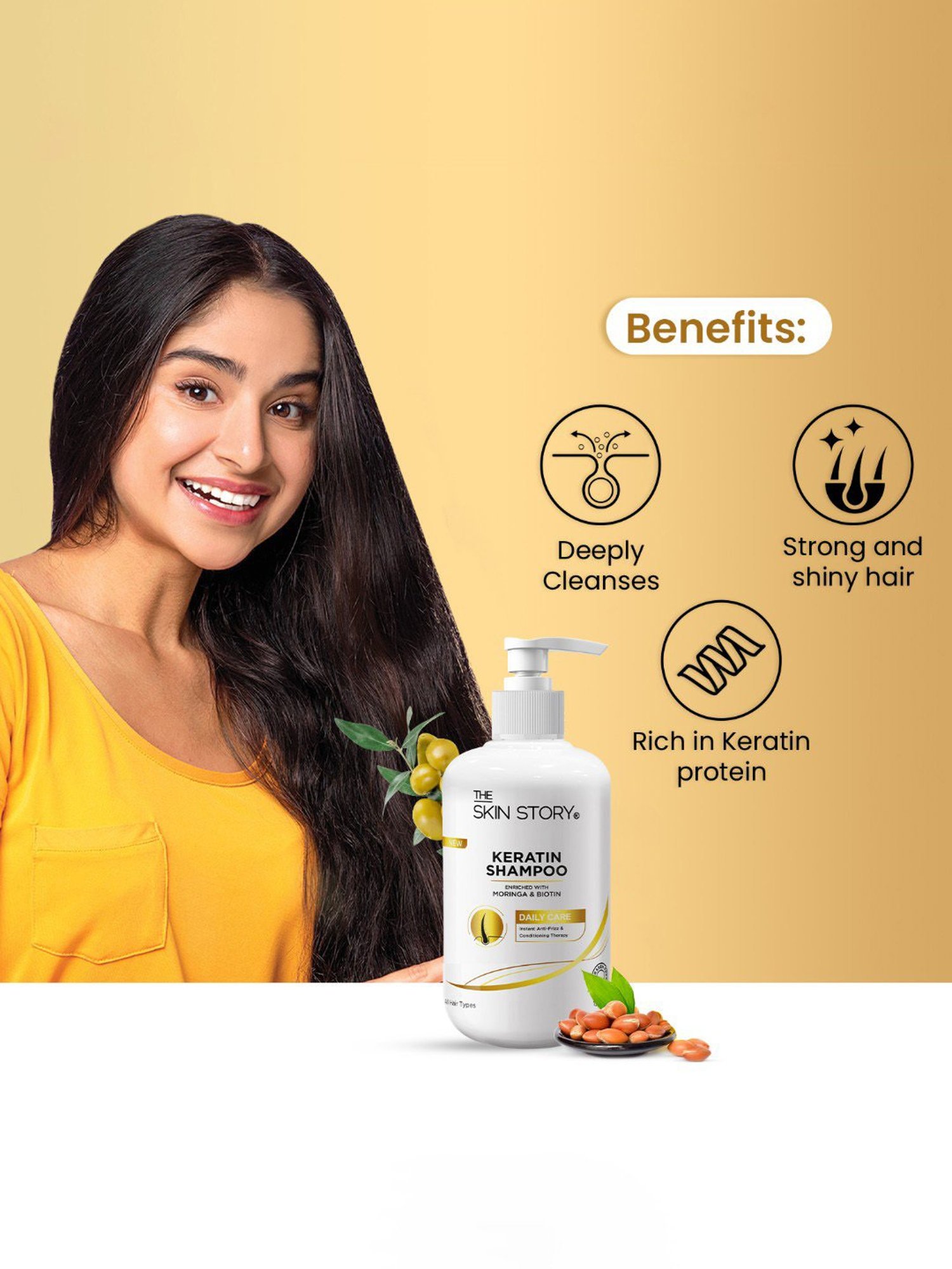 The Skin Story Moringa & Biotin Keratin Shampoo - 190 ml