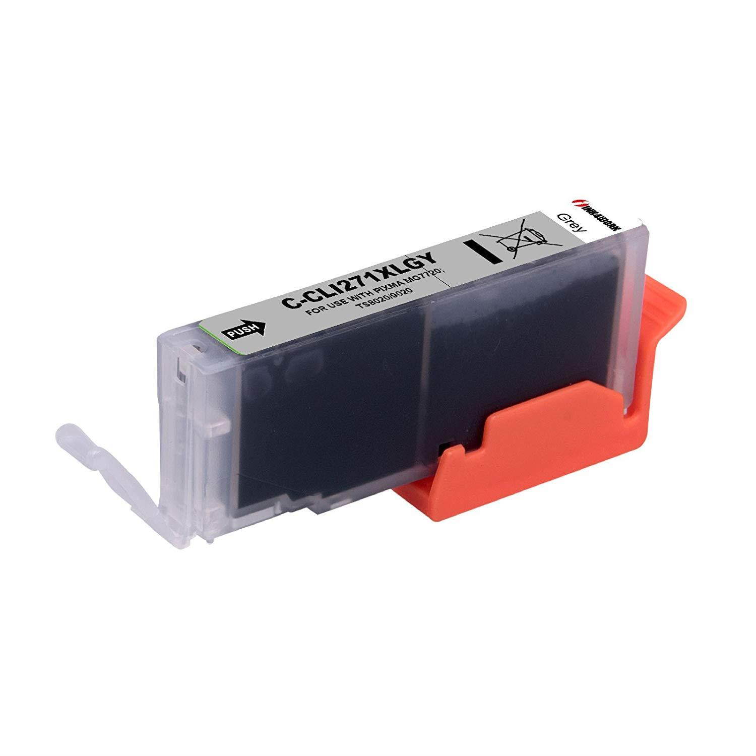 INK4WORK 6 Pack Compatible Ink Cartridge Replacement (with Gray) for Canon PGI-270XL CLI-271XL PGI270 XL CLI271 XL for Canon PIXMA PIXMA TS8020 TS9020 MG7720