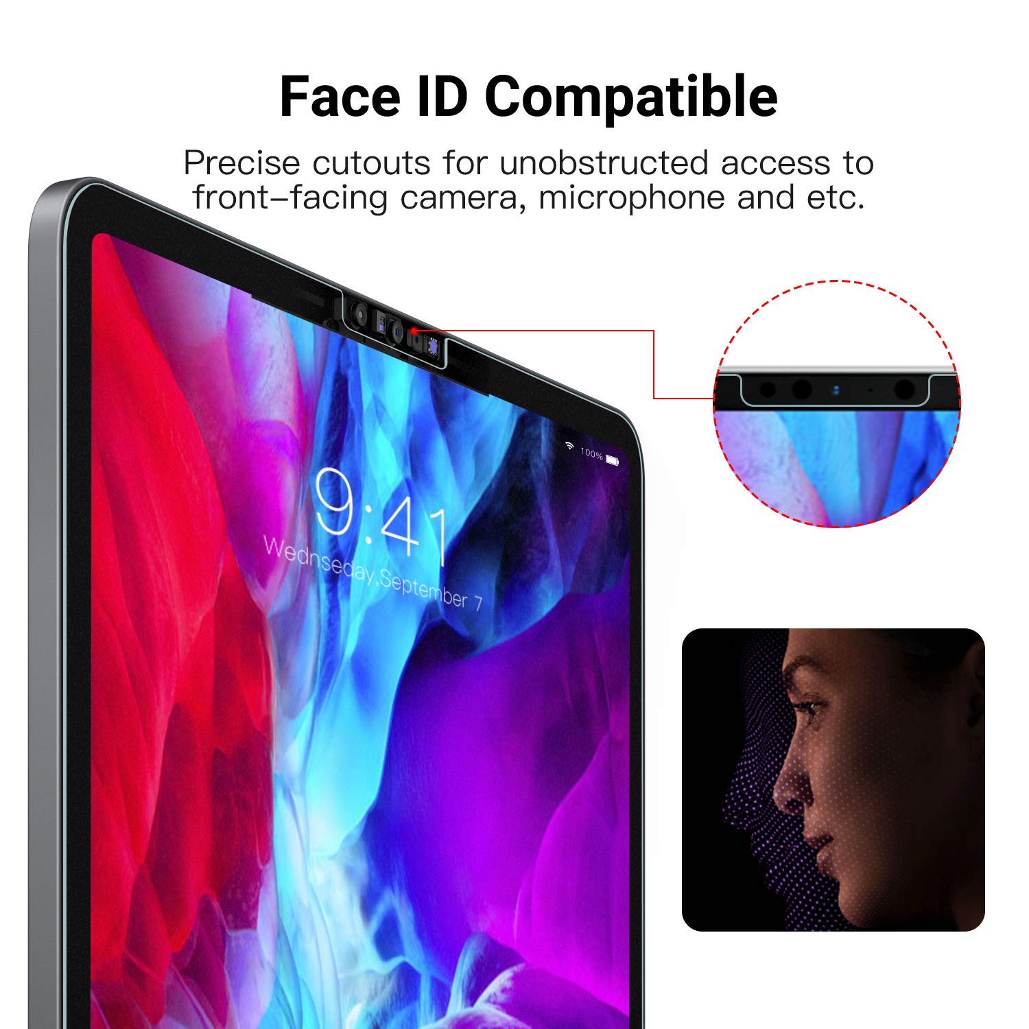 MoKo Compatible with iPad Pro 12.9" 2018/2020 Like Paper Screen Protector, Anti-Scratch Anti-Glare Draw and Sketch with The Pencil Like on Paper for iPad Pro 12.9 inch Tablet - Clear