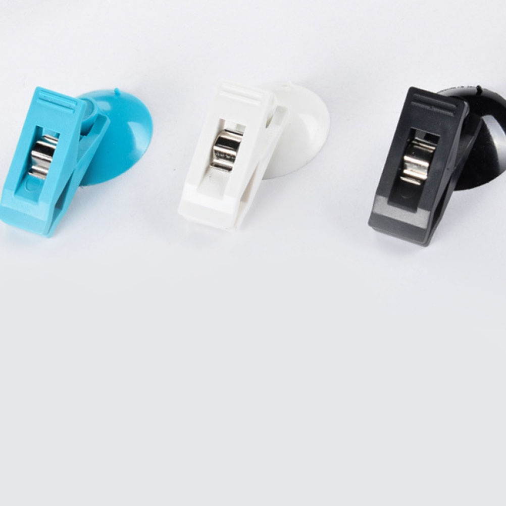 4Pcs Multifunctional Suction Type Clips Curtain Clamp Bag Holder Storage Clip for Car Auto (Black)