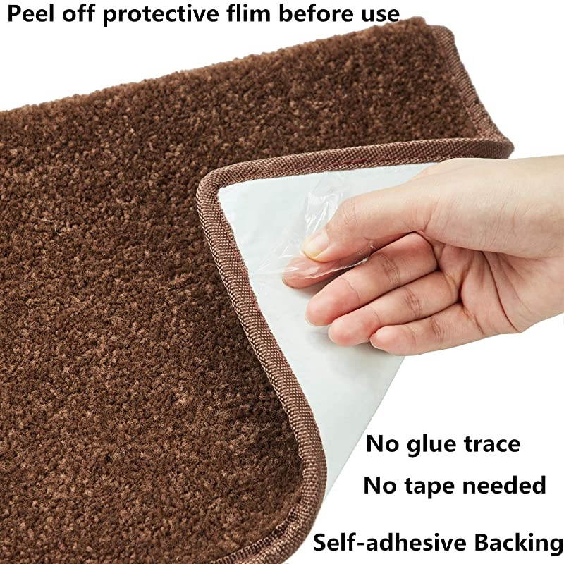 Stair Treads NonSlip Bullnose for Stairs Indoor Stair Pads SelfAdhesive amp Easy Installation Pet amp Child Friendly 2 Pack Dark Brown 10quot x 30quotx 13