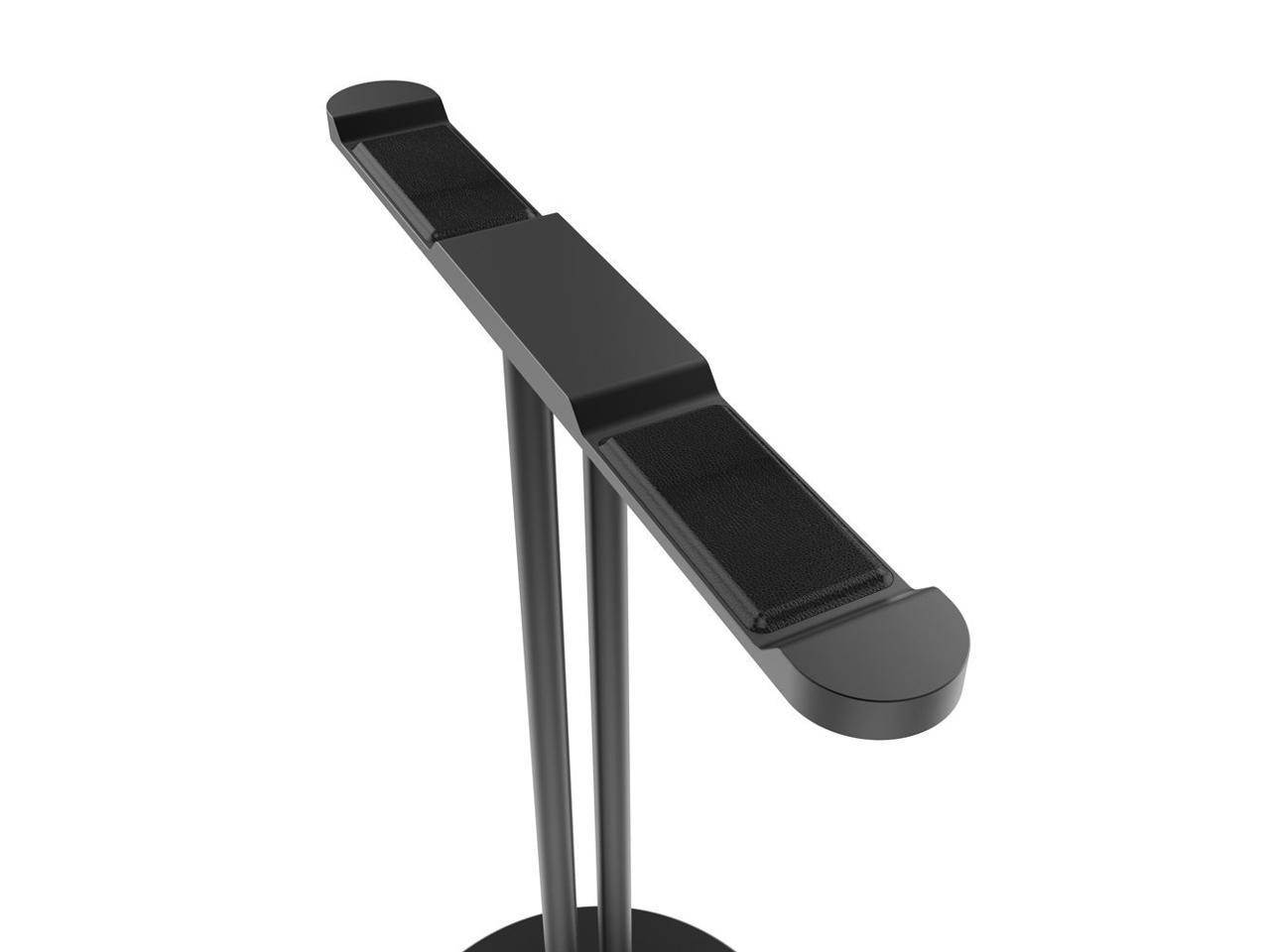 Double Headphones Stand, Aluminum Alloy Desk 3 Headset Holder Supporting Desktop Earphone Hanger Mount Storage Rack with Heavy Base for Home and Office Display Spacegrey