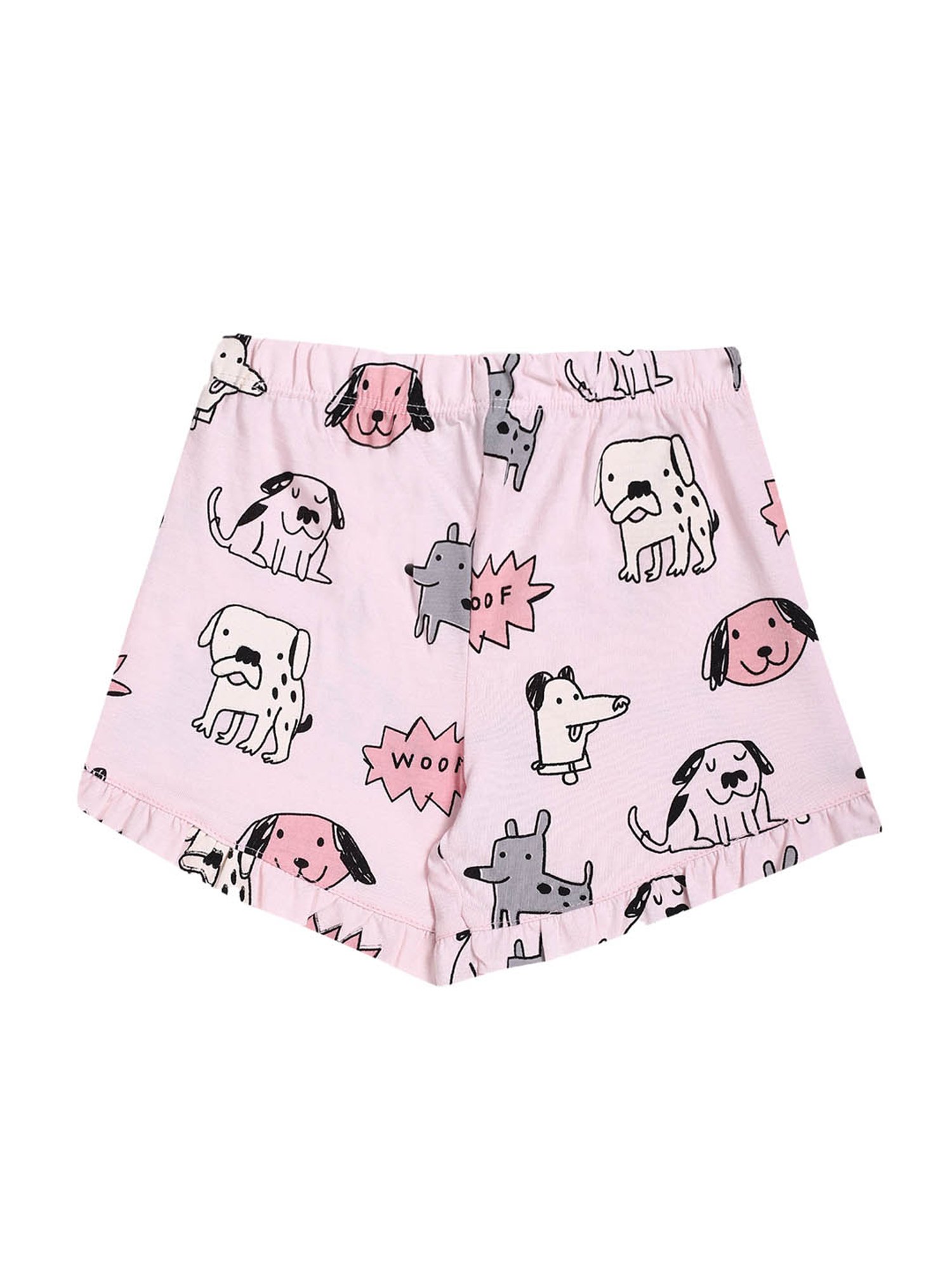 Lazy Shark Kids Grey & Pink Printed  Top with  Shorts