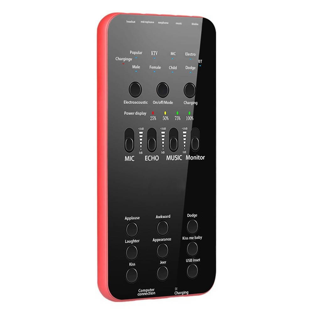 E6 Sound Card for Cell Phone PC Broadcast Sound Card External USB Live Sound Card Singing Equipment