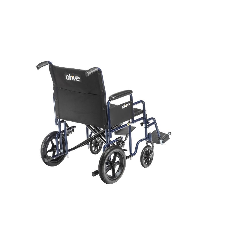 Drive Medical Bariatric Heavy Duty Transport Wheelchair with Swing Away Footrest, 22" Seat, Blue