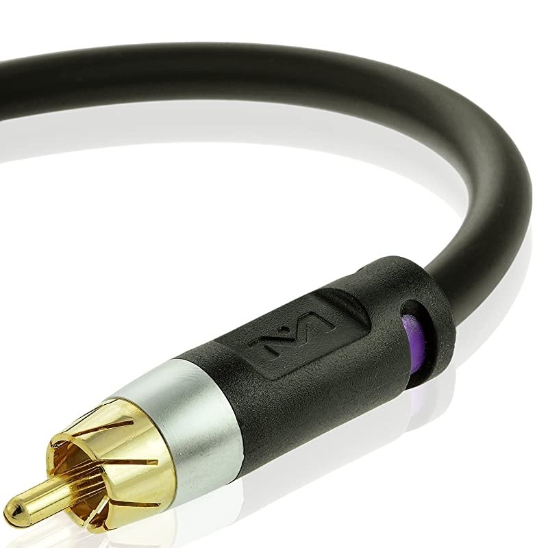 ULTRA Series Subwoofer Cable 4 Feet Dual Shielded with Gold Plated RCA to RCA Connectors Black