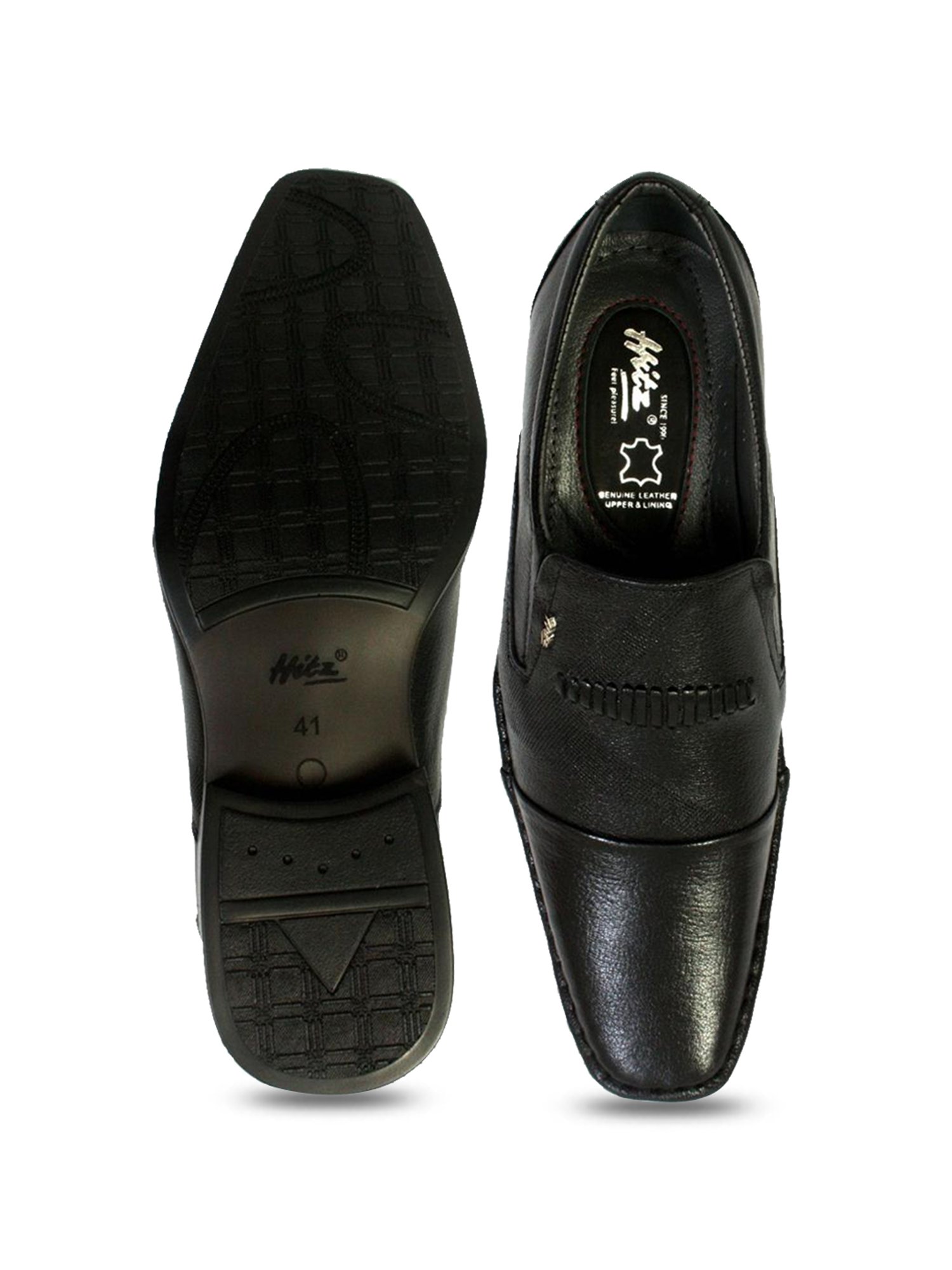 Hitz Men's Black Formal Slip-ons