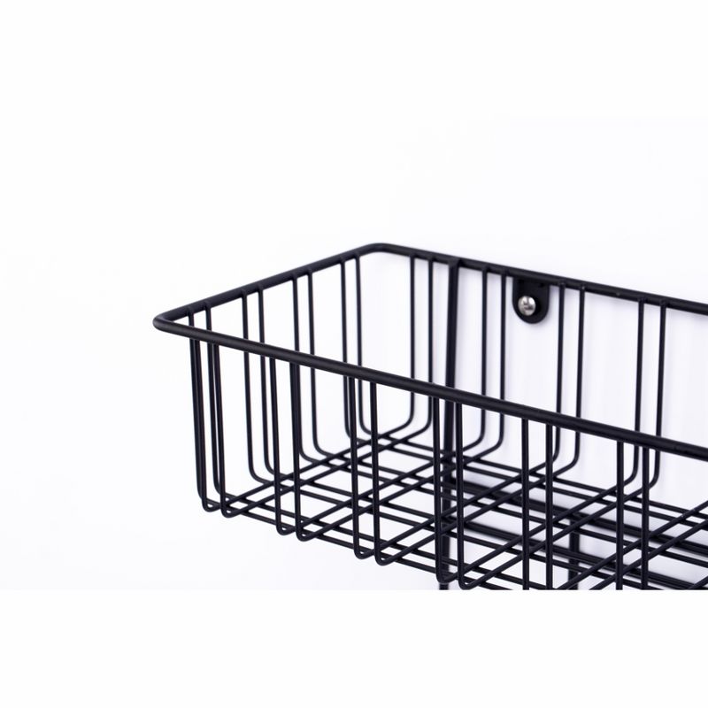 Basicwise Metal Wall Mounted Entryway Organizer Rack with Hooks