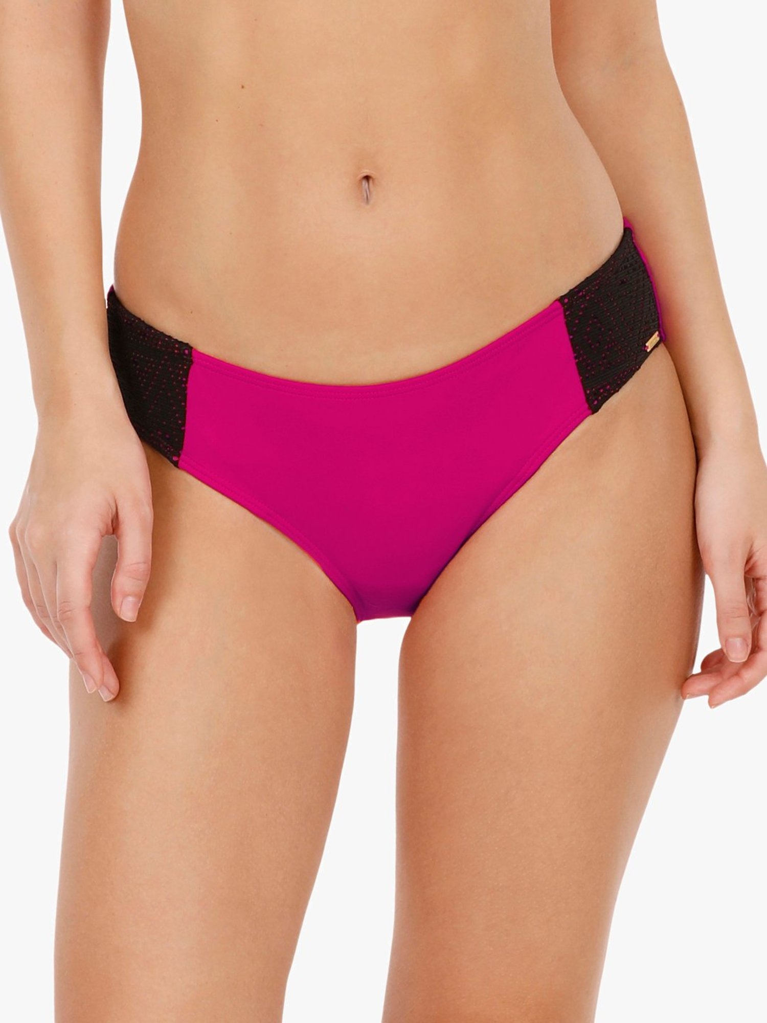 Amante Cherry Pink Mid Rise Bikini Bottom