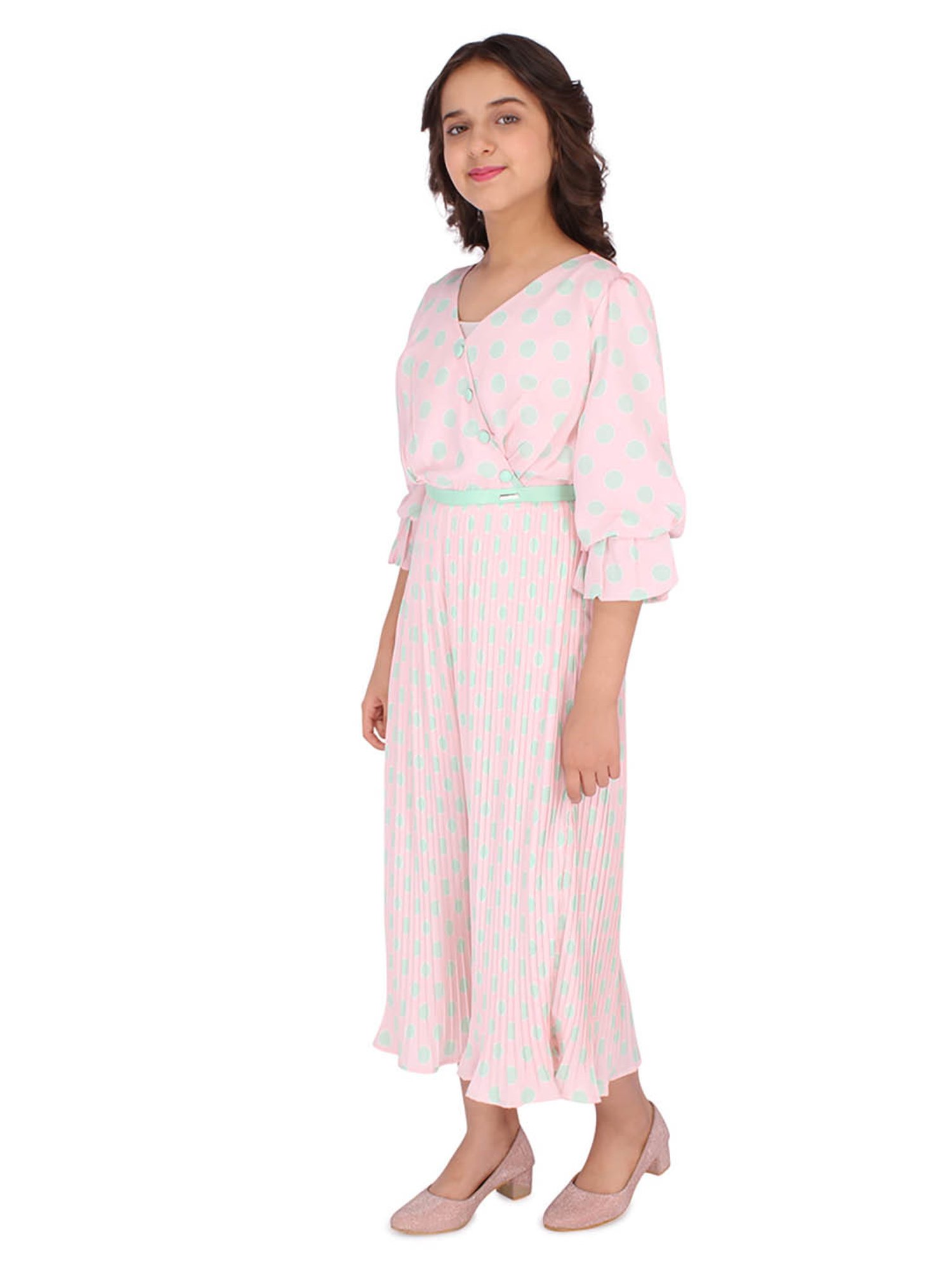 TeenTrums Girls Coral Solid Playsuit