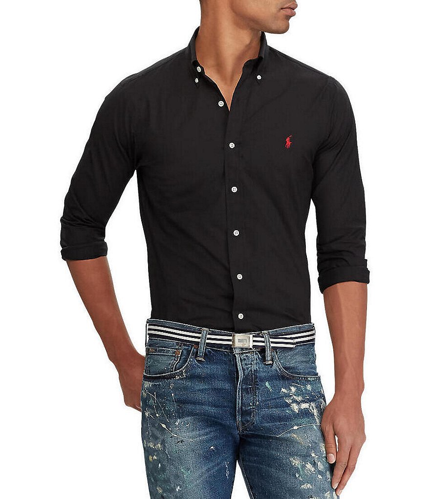 Polo Ralph Lauren Slim-Fit Solid Poplin Stretch Long-Sleeve Woven Shirt