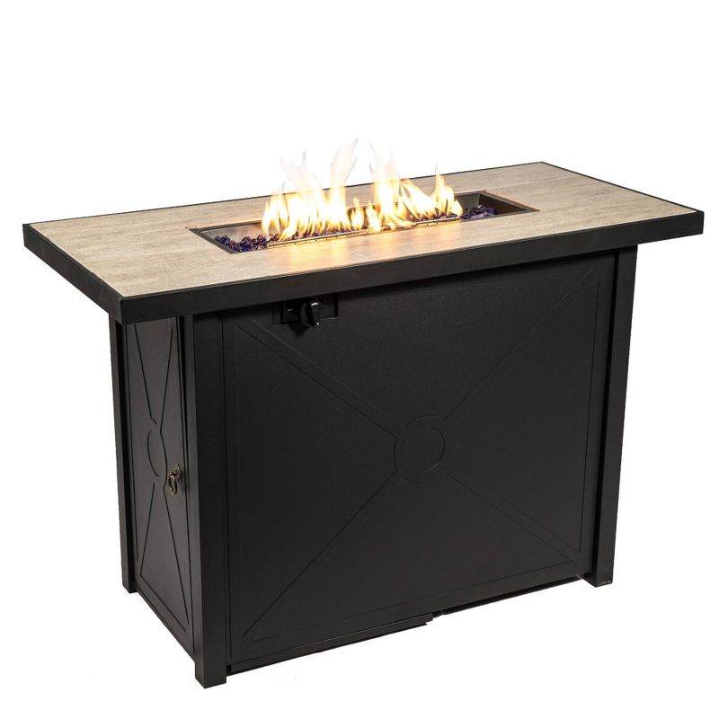 28" Steel Ceramic Propane Gas Fire Pit - Peaktop