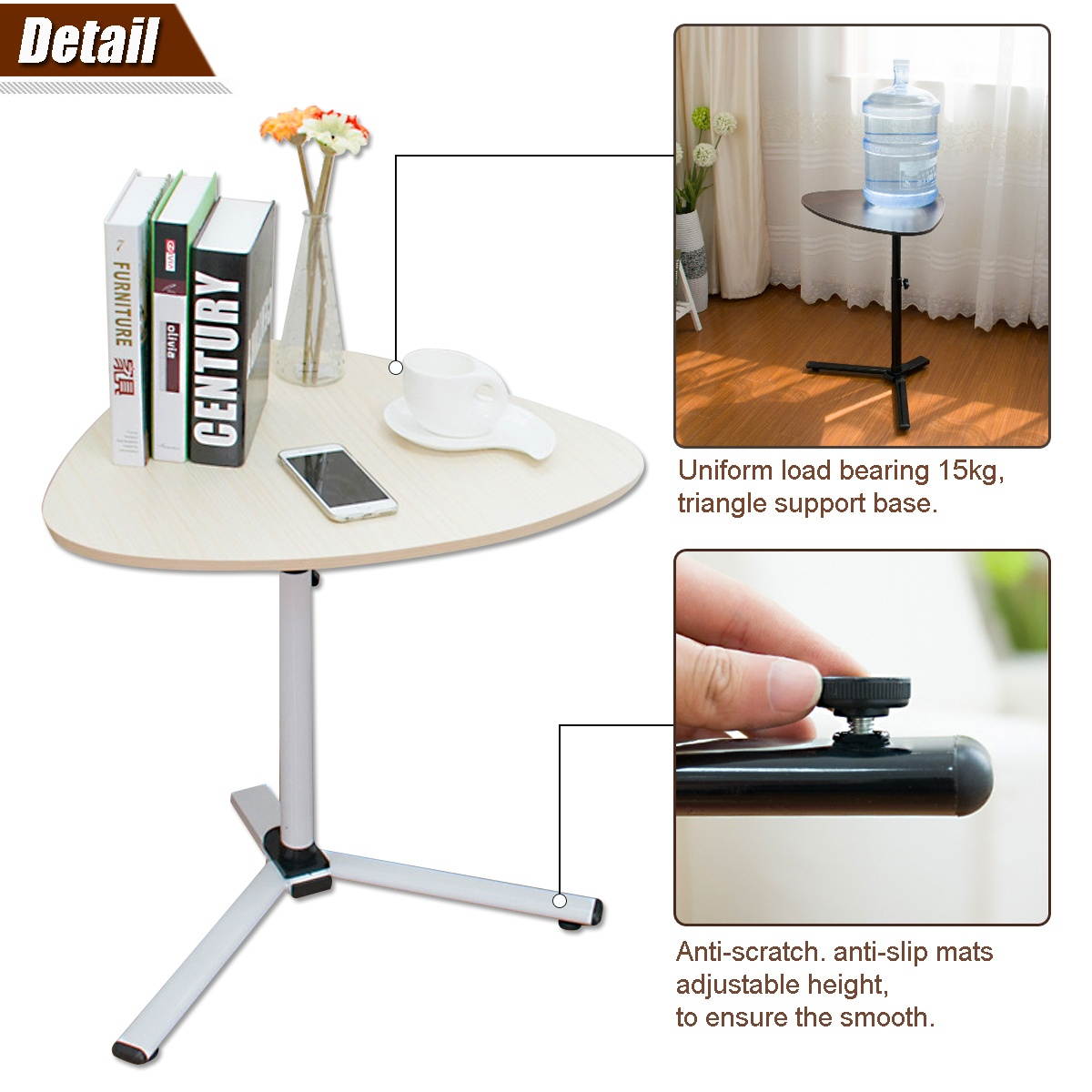 Adjustable Height & AngleNotebook Laptop Sofa Desk Overbed Food Table Stand