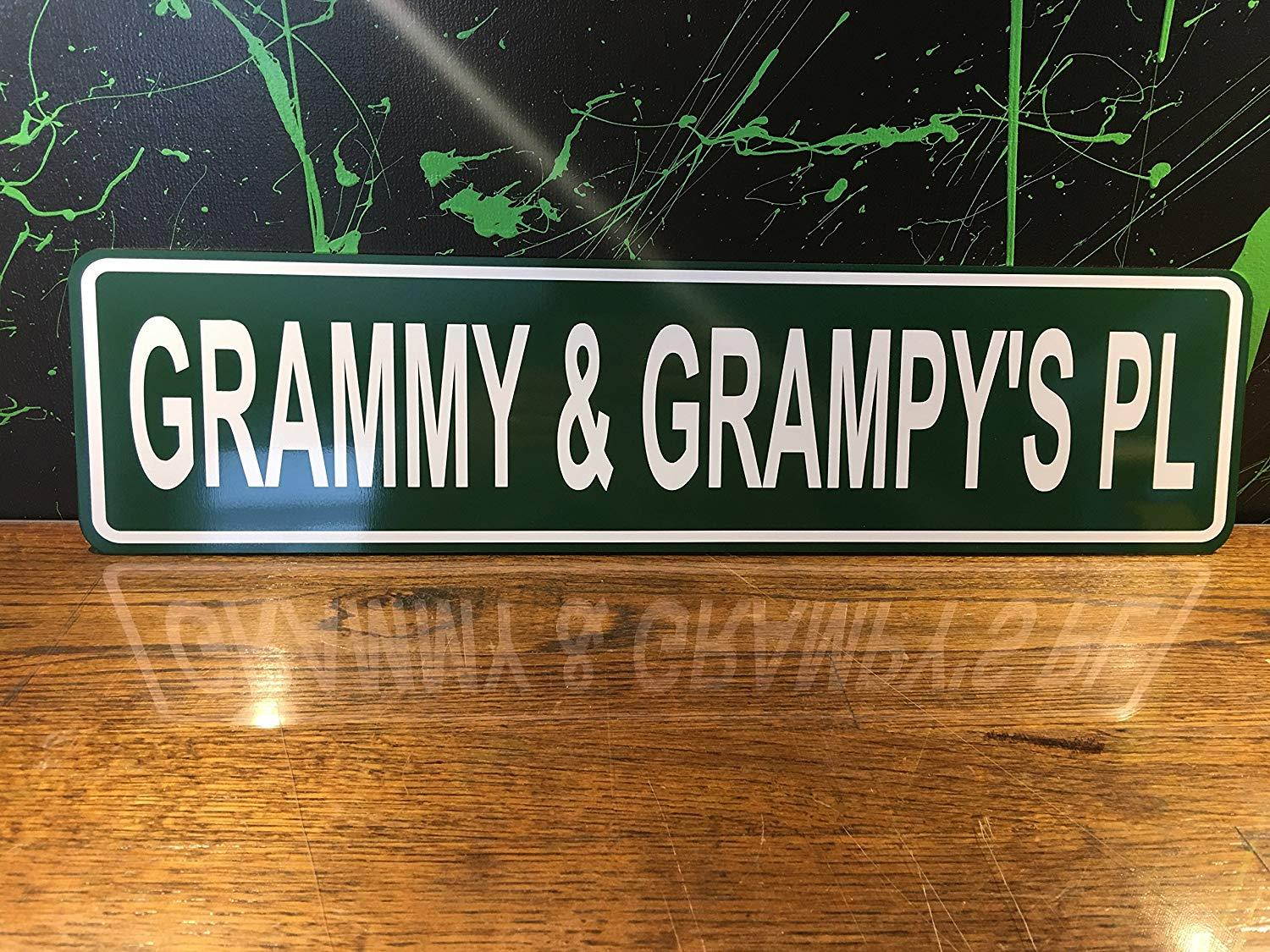 Grammy and Grampy's PL 6x24 Green Aluminum Road Sign