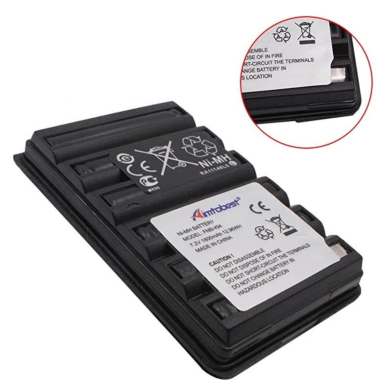 FNBV94 FNBV57 1800mAh NiMH Battery Compatible for Yaesu Vertex FT60R FT60R FT60 FT60 VX150 VX160 VX170 VX180 VXA220 Standard Horizon HX370S Two Way Radio