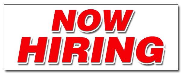 NOW HIRING DECAL sticker apply inside hiring hire jobs full part time