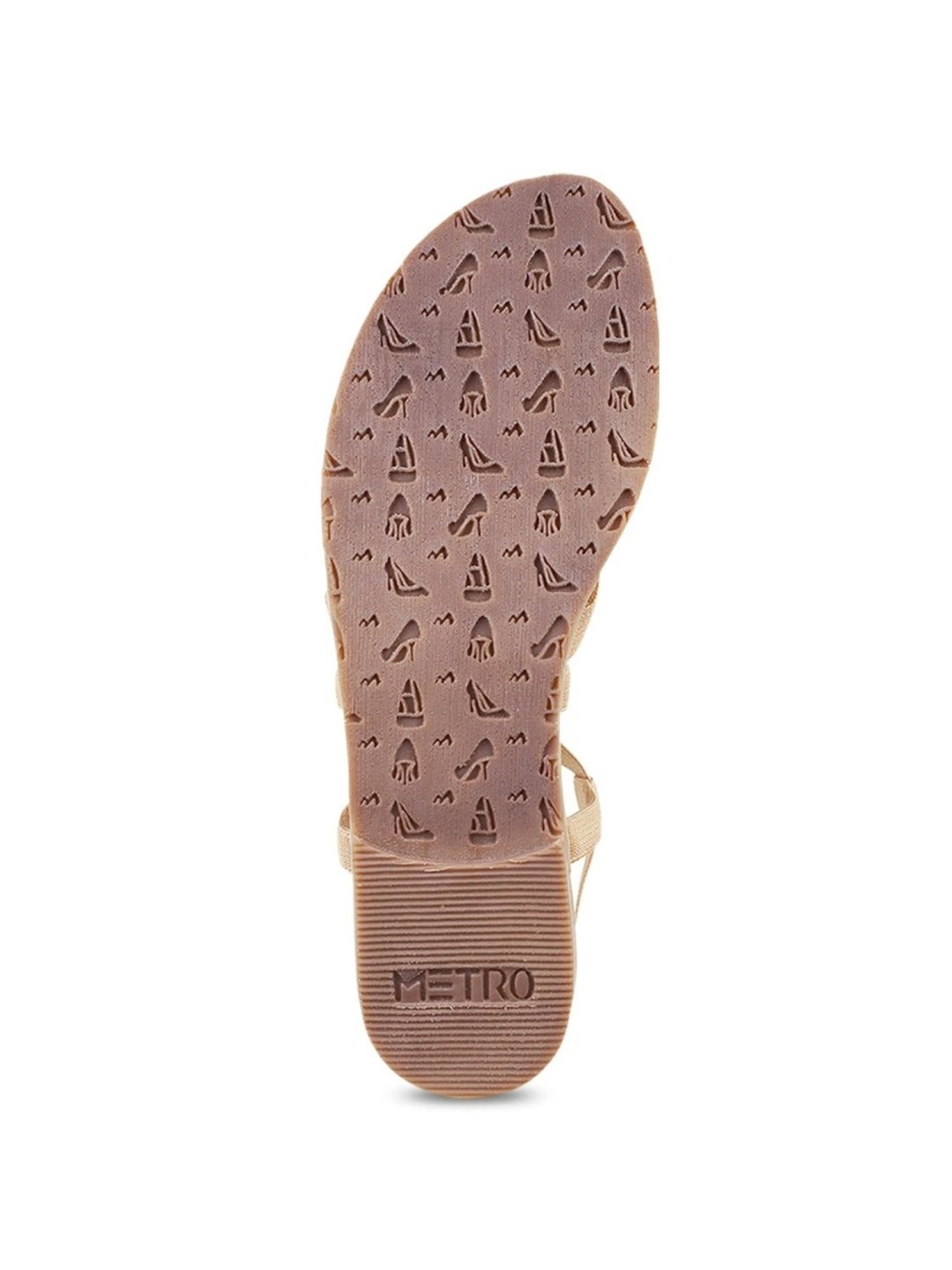 Metro Women's Beige Cross Strap Sandals