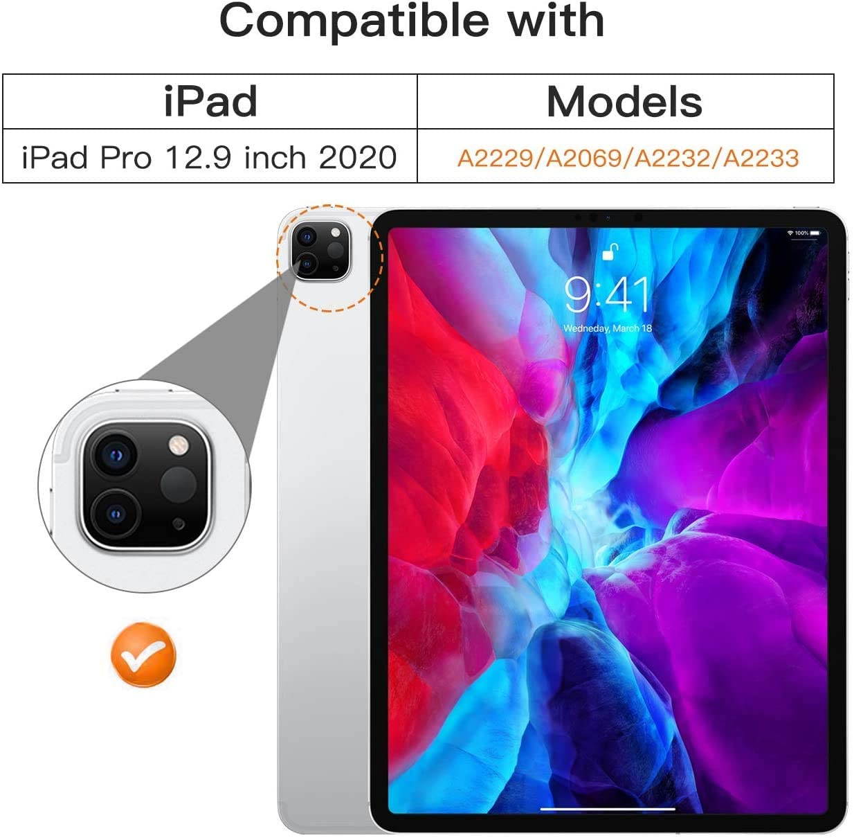 Waterproof Case,with Built-in Screen Protector Dustproof Submersible Full-Body Cover for 2020 iPad Pro 12.9