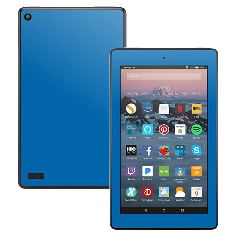 Skin Compatible with  Kindle Fire 7 2017 Solid Blue | Protective Durable and Unique Vinyl Decal wrap Cover | Easy to Apply Remove and Change Styles | Made in The USA