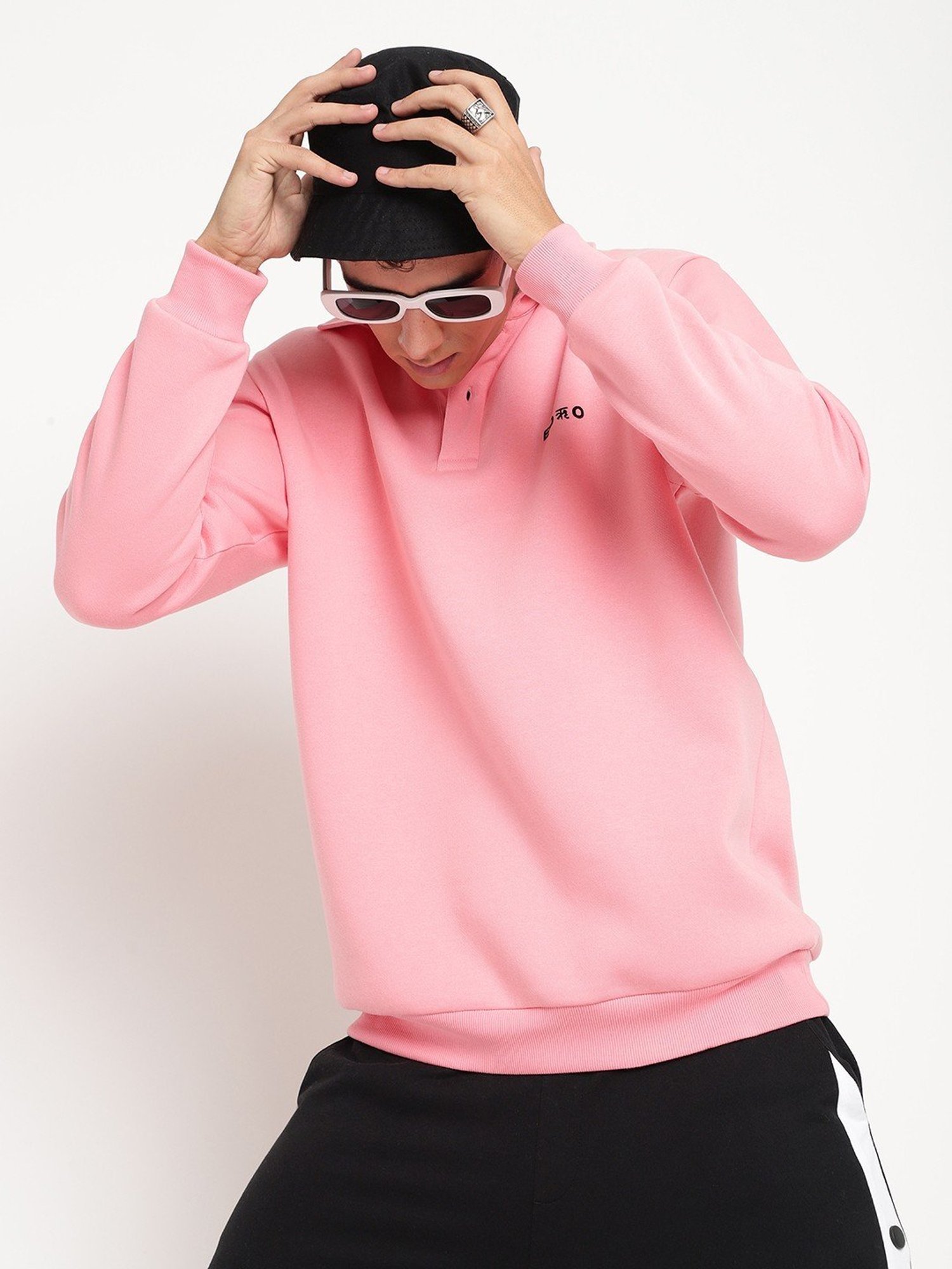 EDRIO Flamingo Pink Relaxed Fit Polo T-Shirt