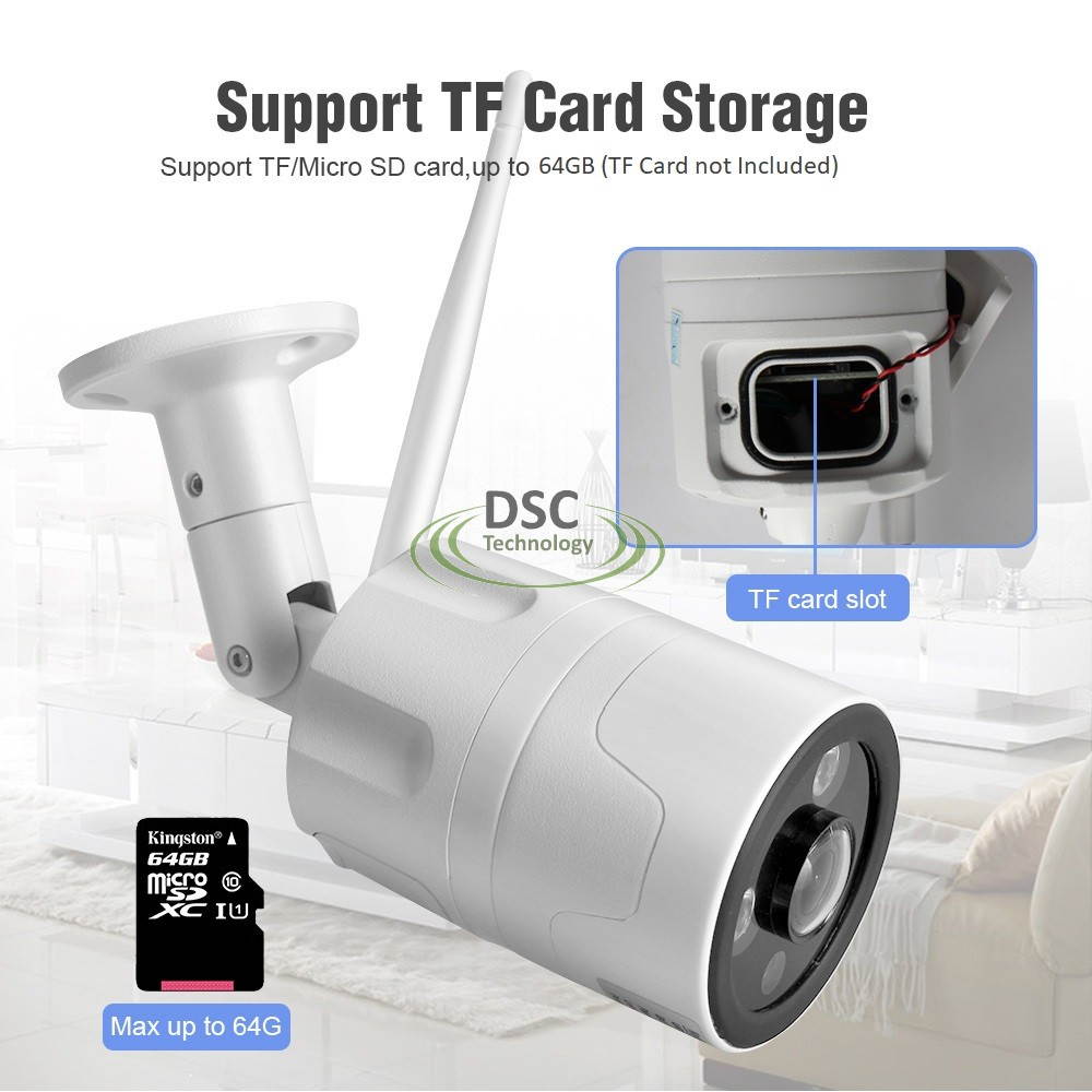 5.0MP (2560x1920P) PoE/12VDC Wifi Wireless Onvif Panorama IP security Bullet Camera Built-in Audio/Speaker/SD Card Slot, 3PCS Array Leds. Support Mobile View