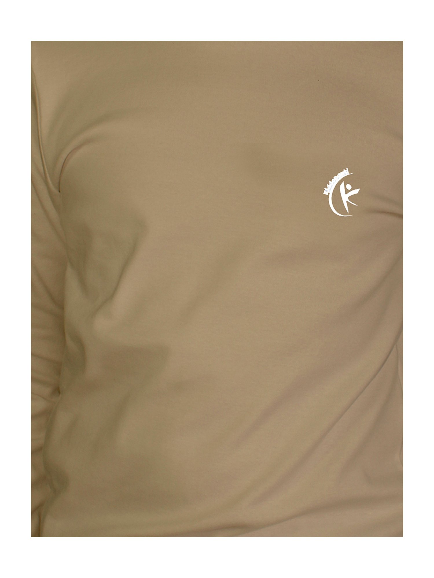 Kiddopanti Kids Light Beige Solid Full Sleeves T-Shirt