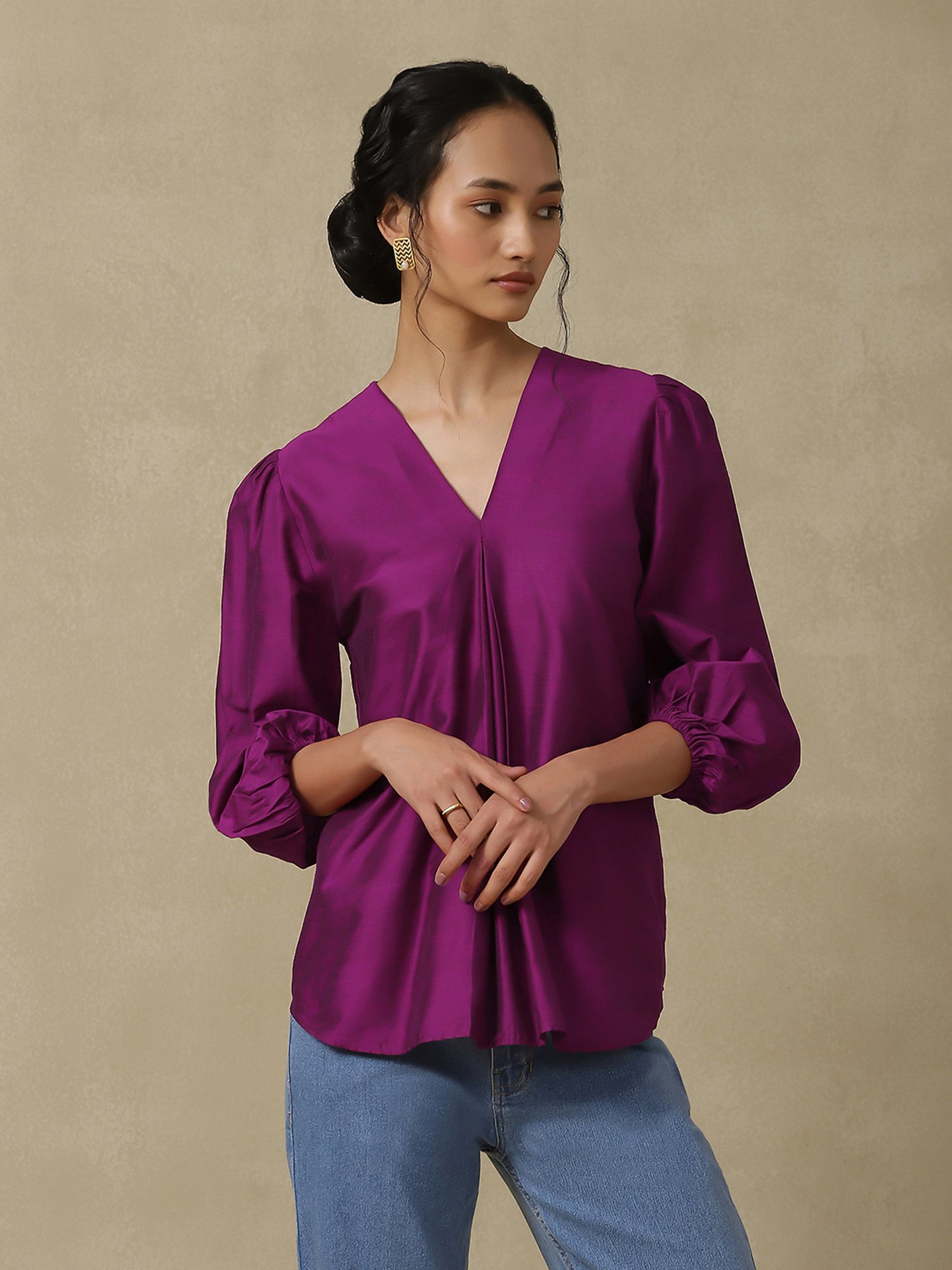 aarke Ritu Kumar Purple Relaxed Fit Top