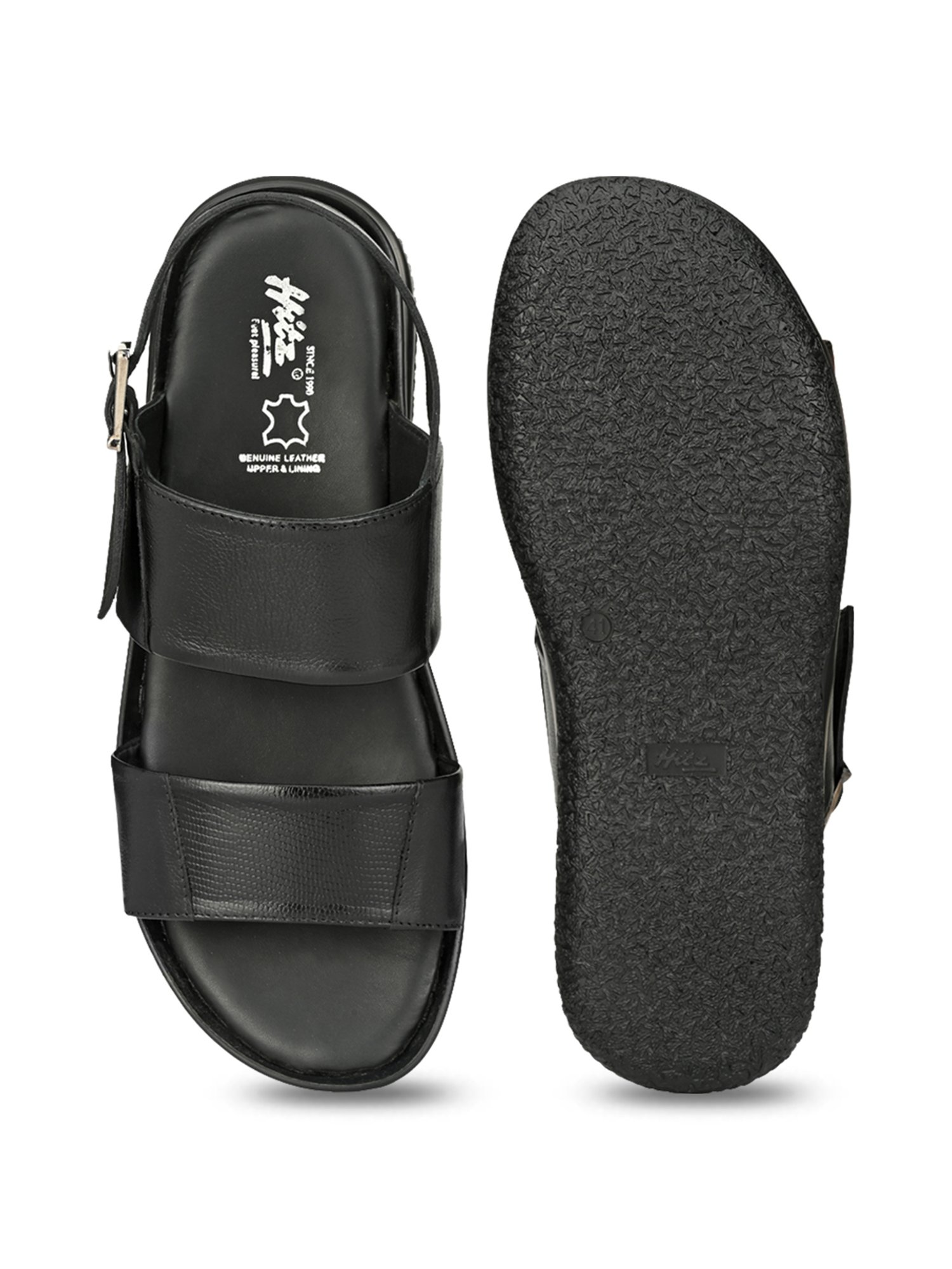 Hitz Men's Black Back Strap Sandals